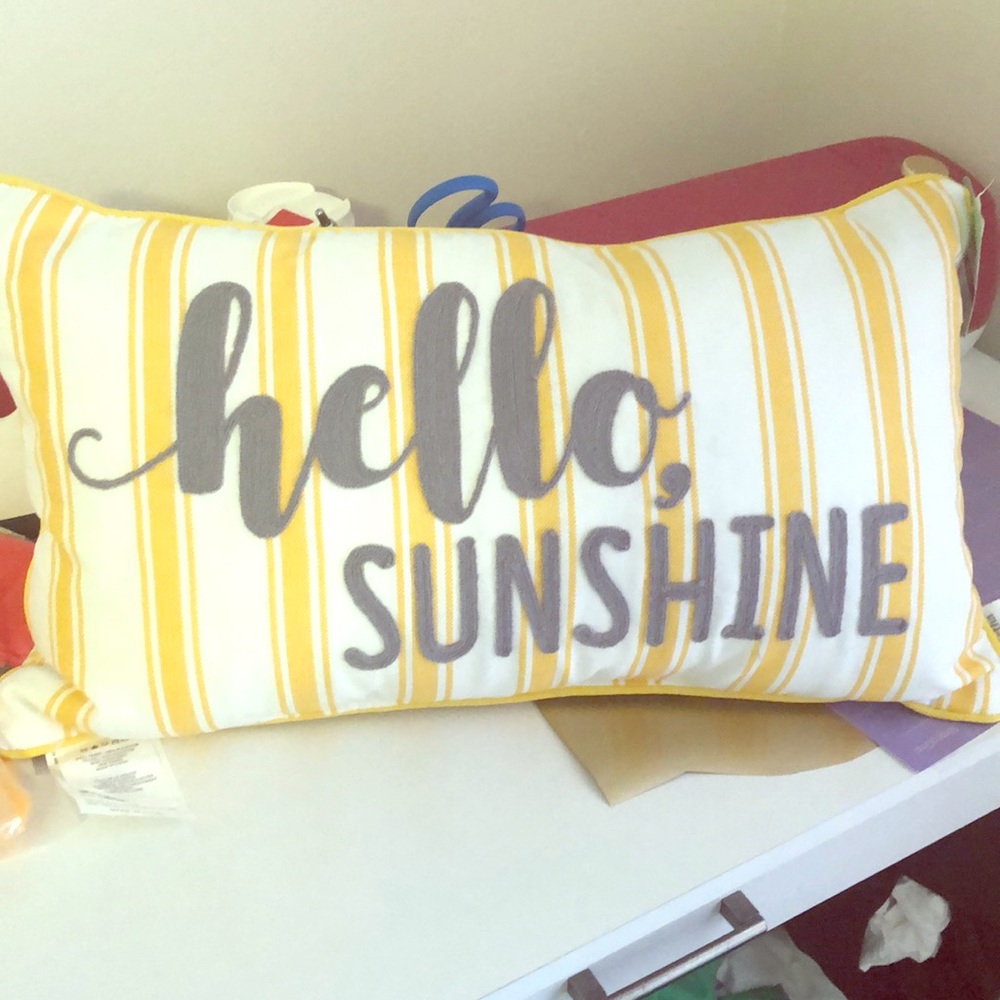 NWT Hello Sunshine Pillow